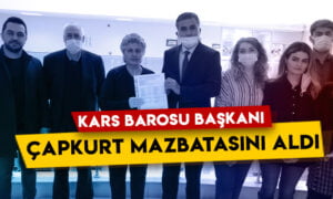 Kars Barosu Başkanı Fettah Çapkurt mazbatasını aldı