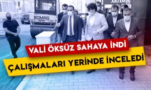 Kars Valisi Türker Öksüz asfalt serim çalışmalarını yerinde inceledi