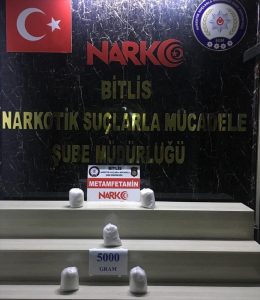 Bitlis’te 5 kilogram sentetik uyuşturucu ele geçirildi
