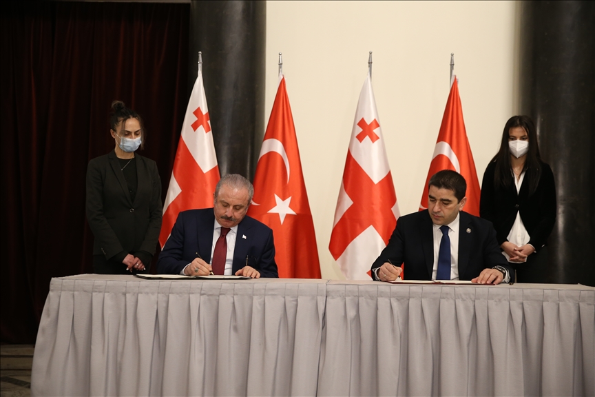 TBMM Başkanı Şentop, Gürcistan Parlamentosu Başkanı Papuaşvili ile görüştü