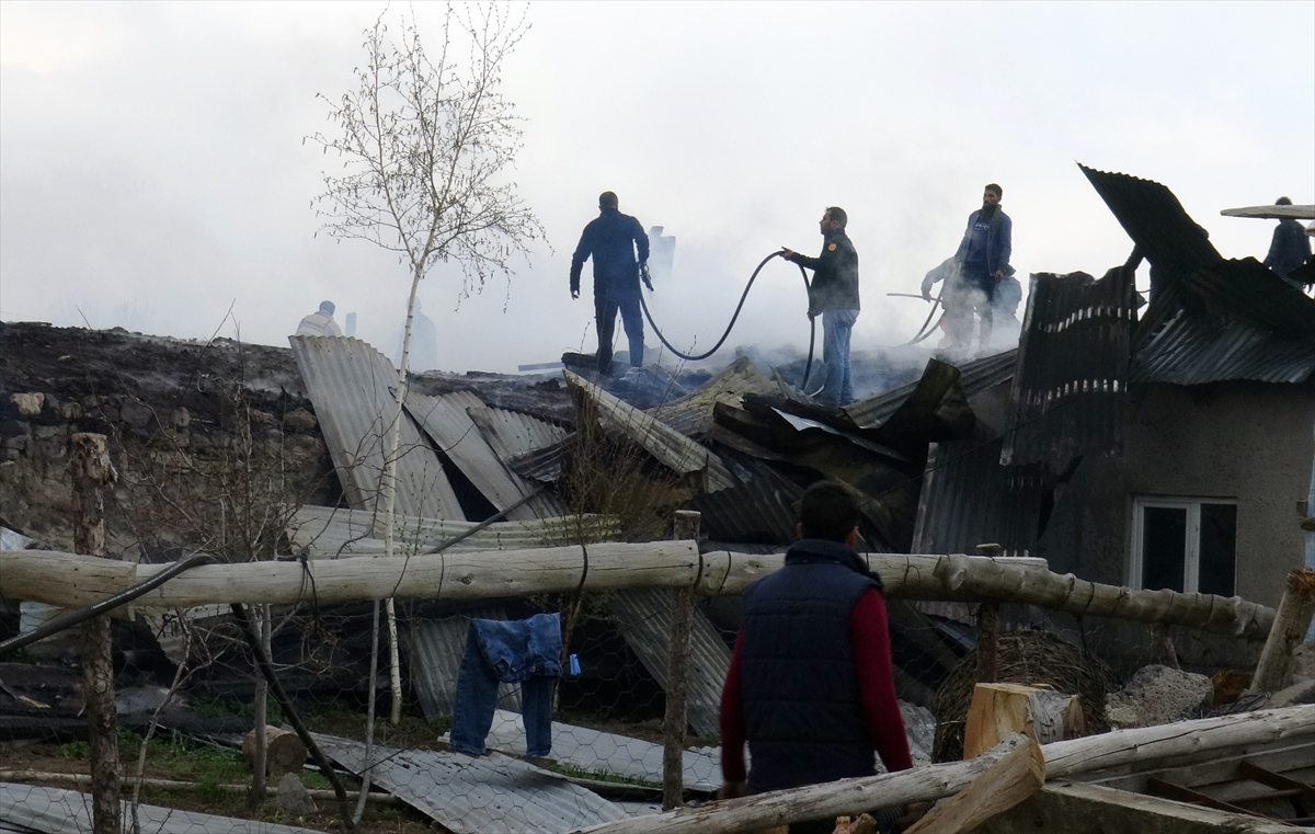 Kars’ta çıkan yangında 5 ev, ahır ve samanlıklar zarar gördü
