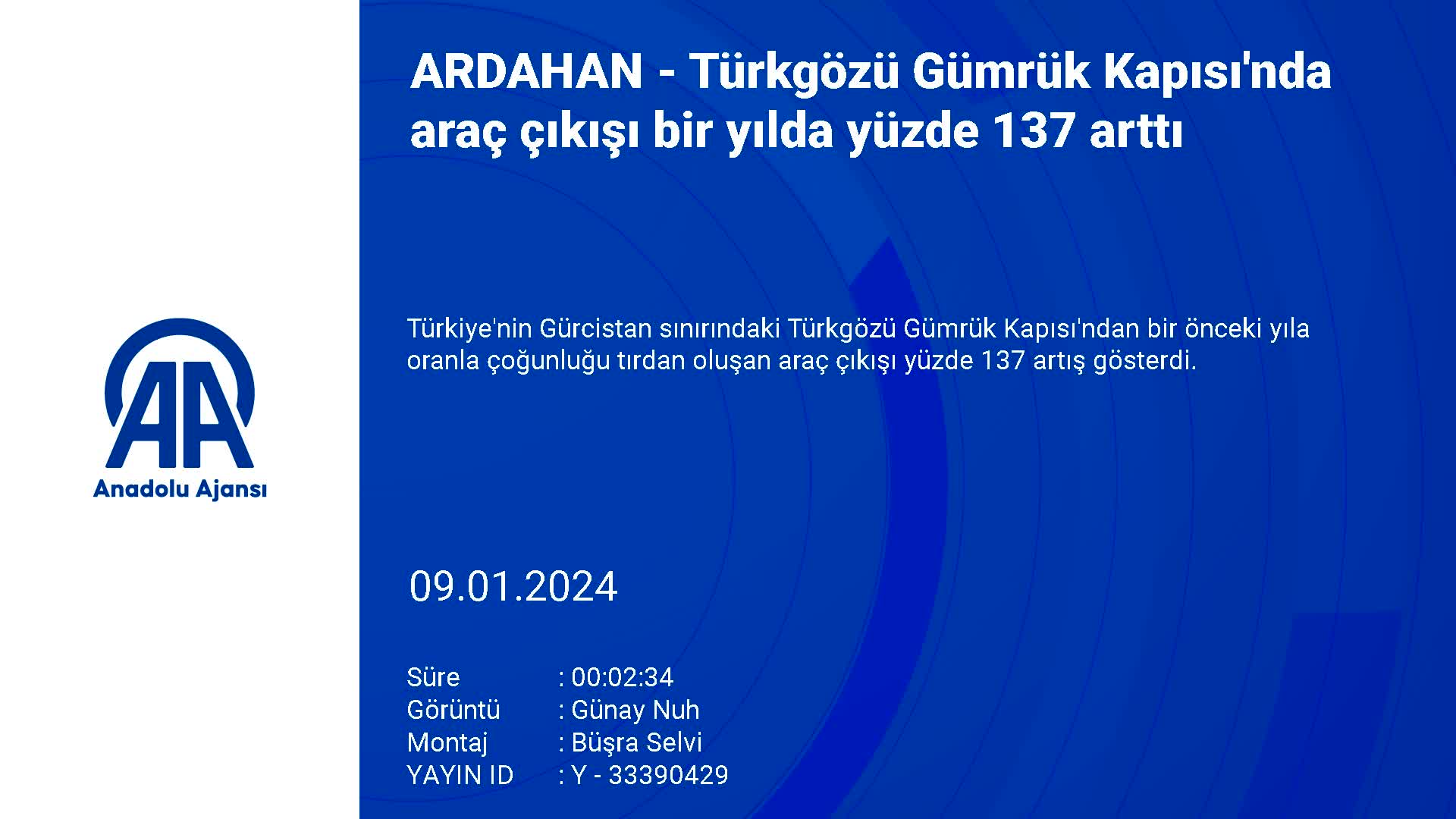Türkgözü Gümrük Kapısı’nda araç çıkışı bir yılda yüzde 137 arttı