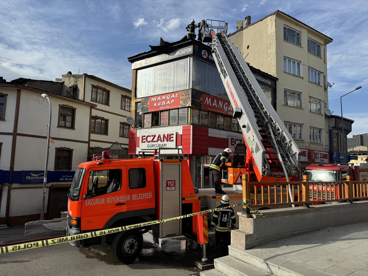 Erzurum'da restoranda çıkan yangın söndürüldü